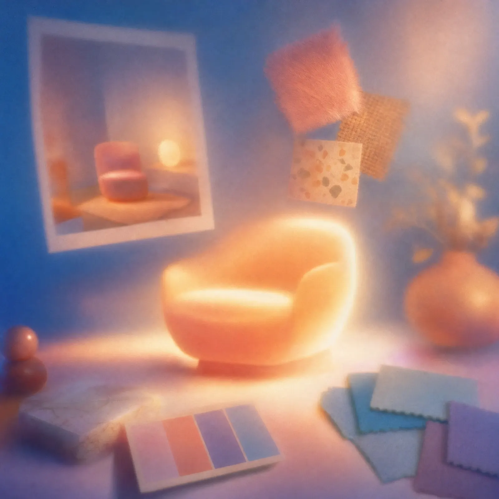 AI phone app identifying furniture style from a living room photo