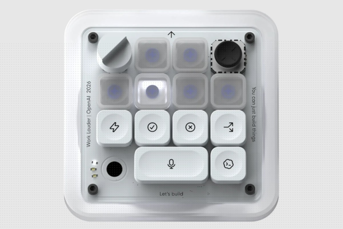 OpenAI Micro keypad photographed for a TechCrunch hands-on report