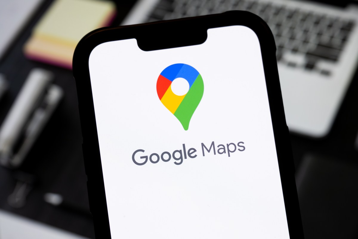 Google Maps logo shown on a smartphone in the report about new Ask Maps capabilities