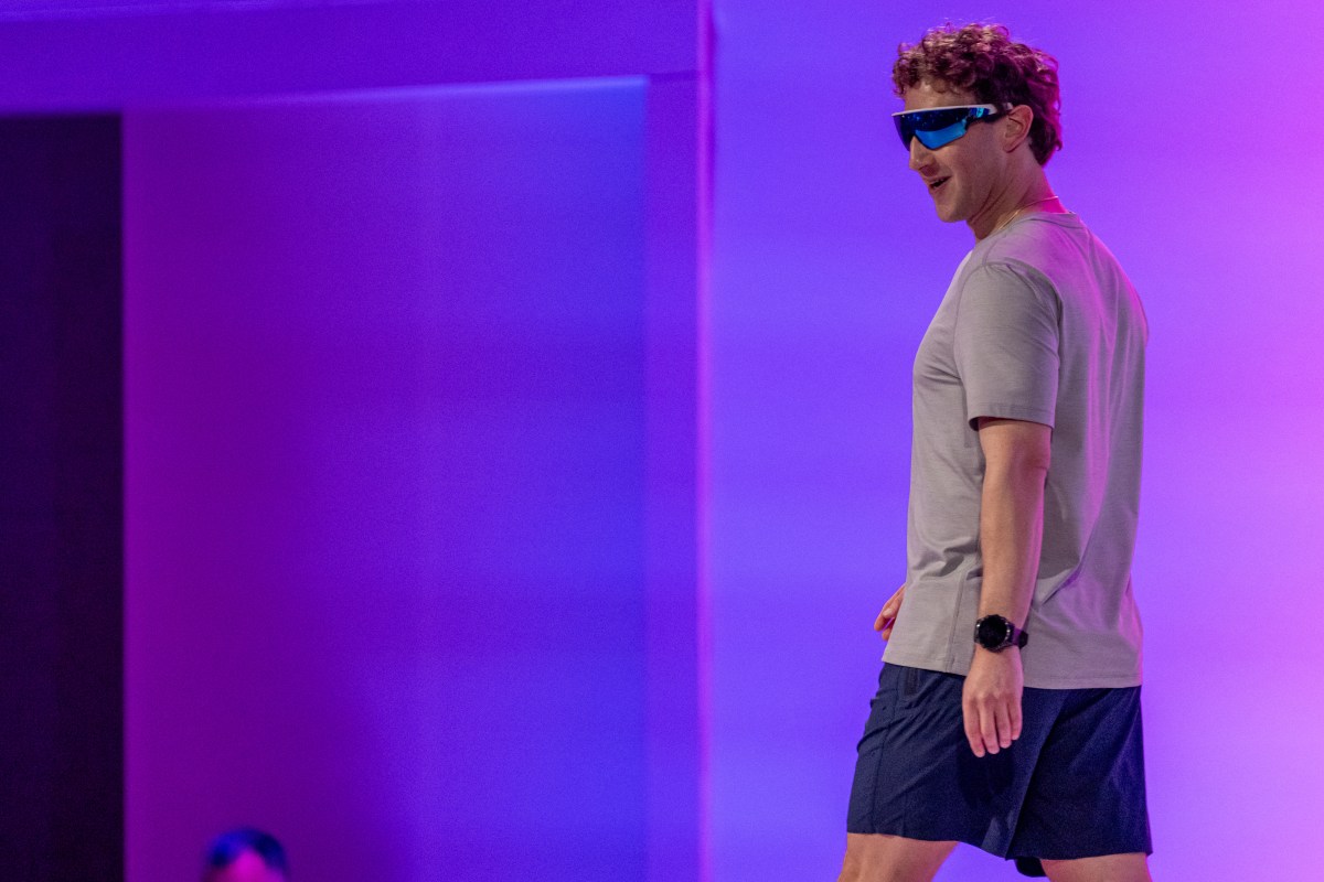 Mark Zuckerberg wearing Meta AI glasses in the TechCrunch report on Muse Code