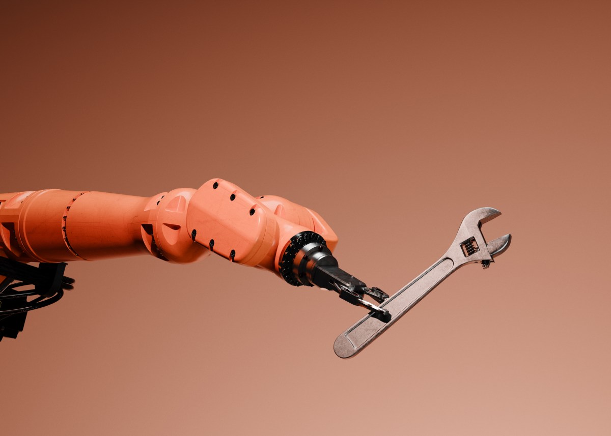 Robotic arm holding a wrench in the Naive funding report