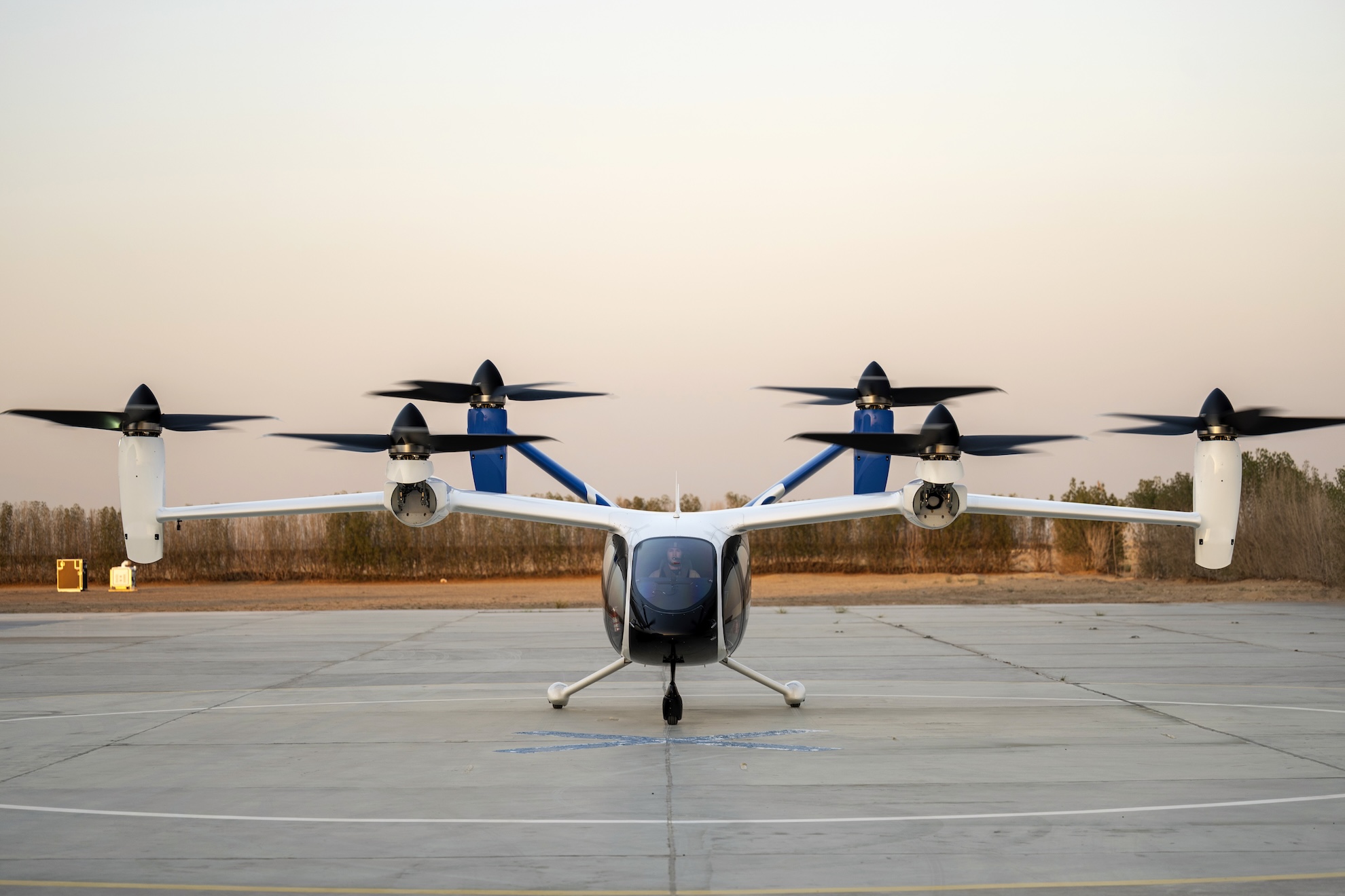 Joby electric aircraft on an airport tarmac