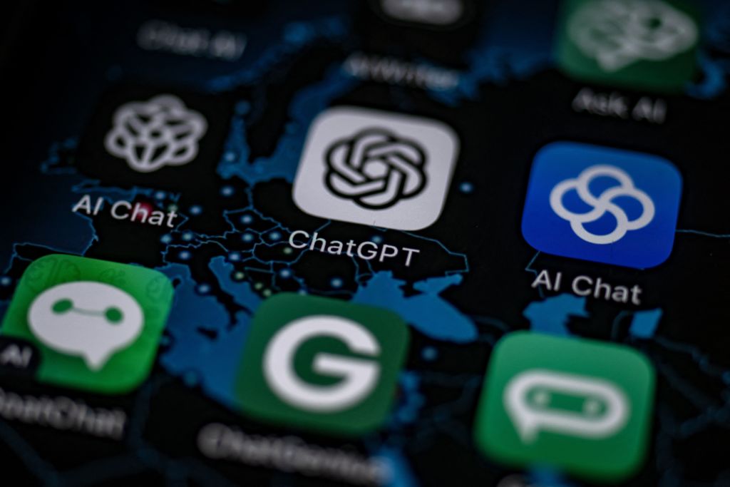 ChatGPT app icon shown among AI apps on a smartphone