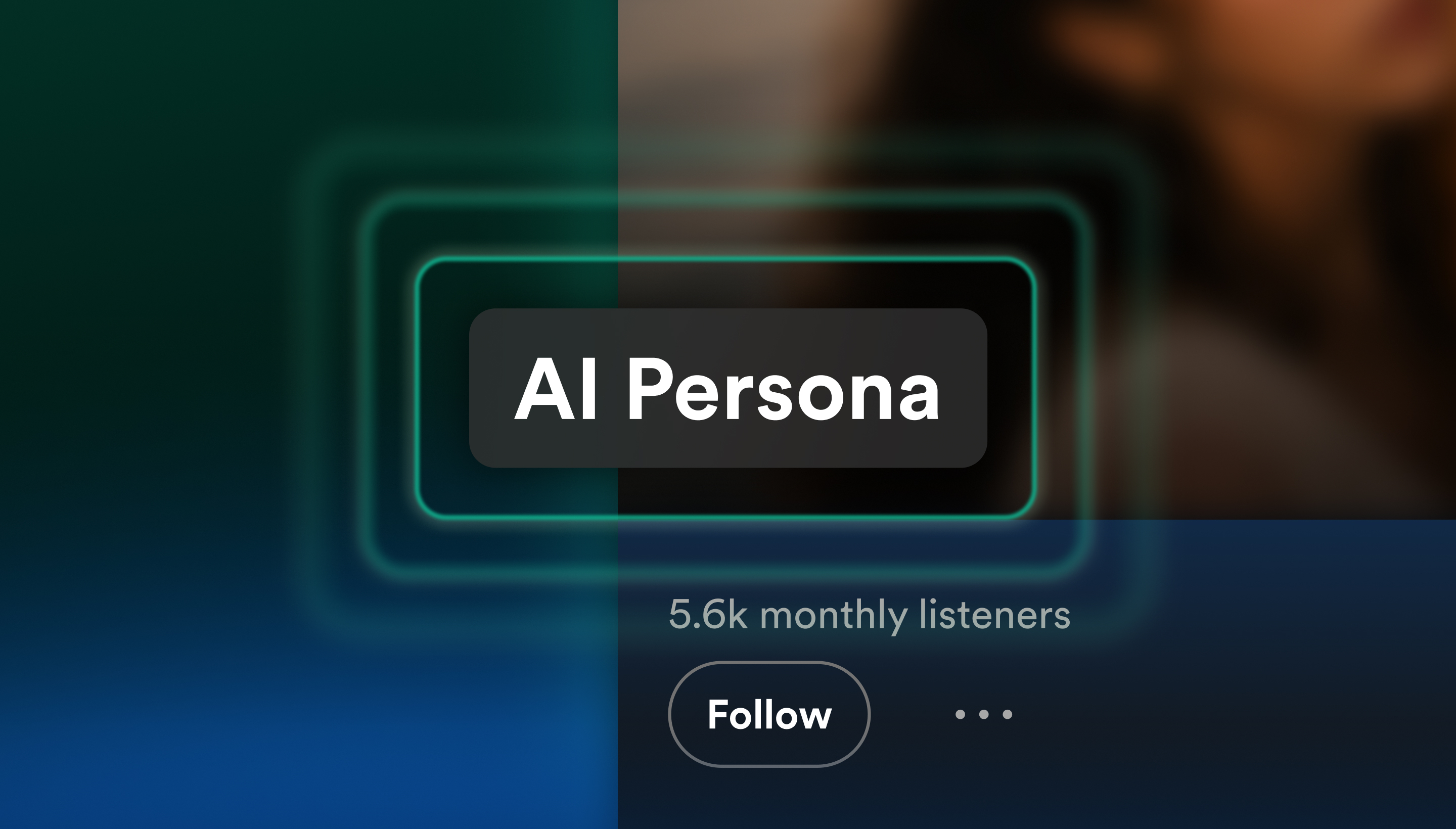 Spotify interface examples showing the AI Persona profile label
