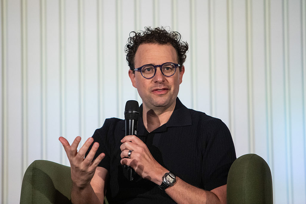 Anthropic chief executive Dario Amodei speaking at an event