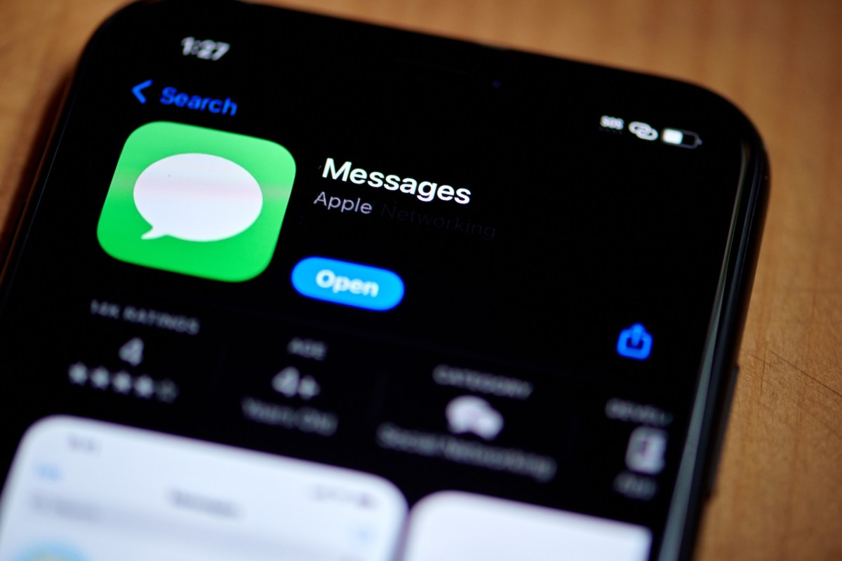 Apple Messages application shown on a smartphone