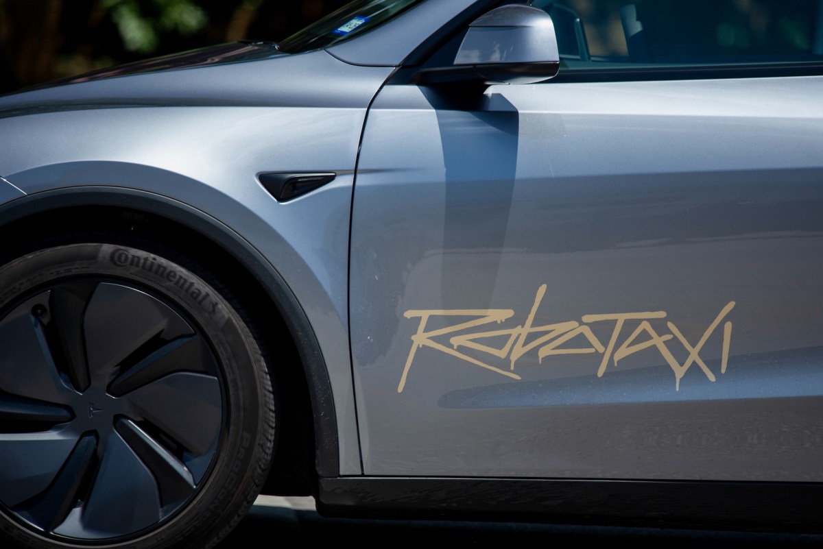Robotaxi operating in Las Vegas traffic