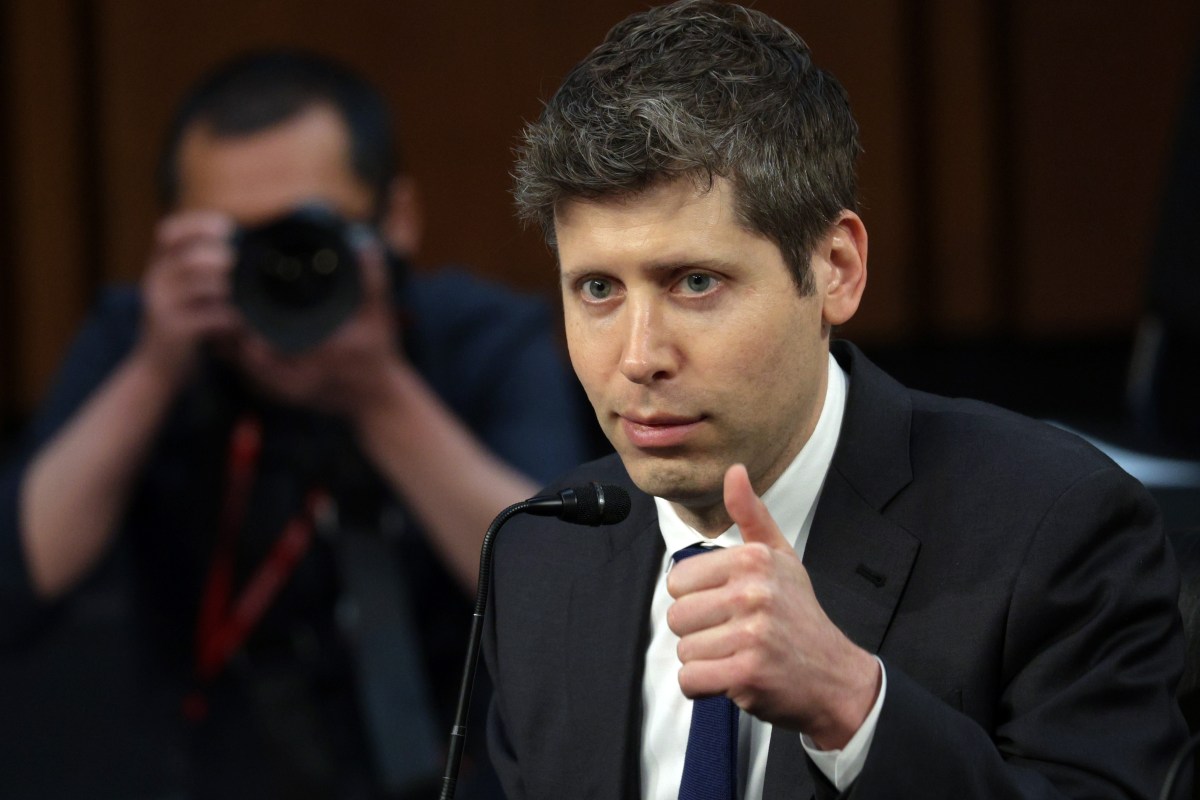 OpenAI CEO Sam Altman testifying before the U.S. Senate
