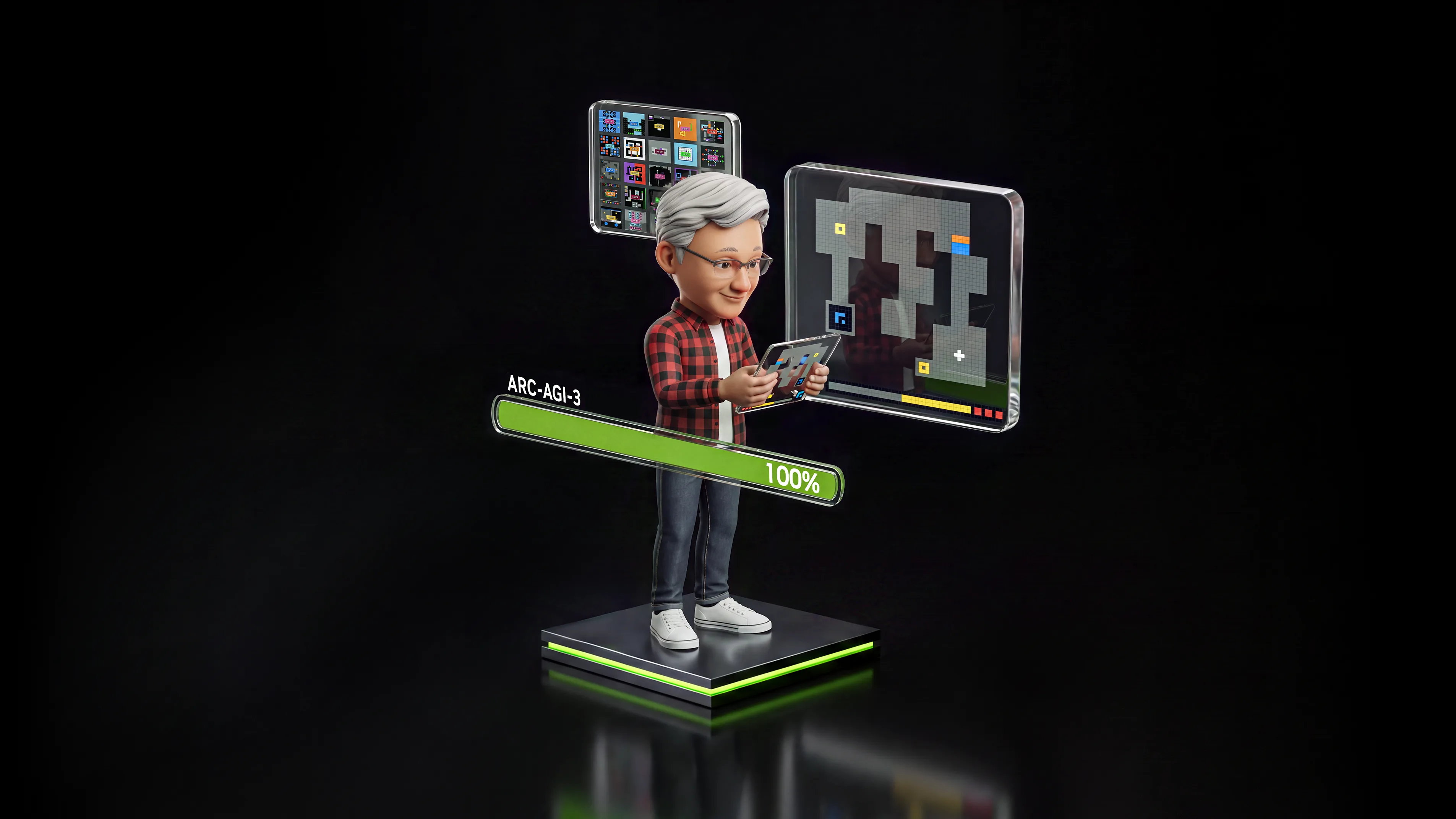 NVIDIA illustration of an AVO agent solving an interactive visual environment