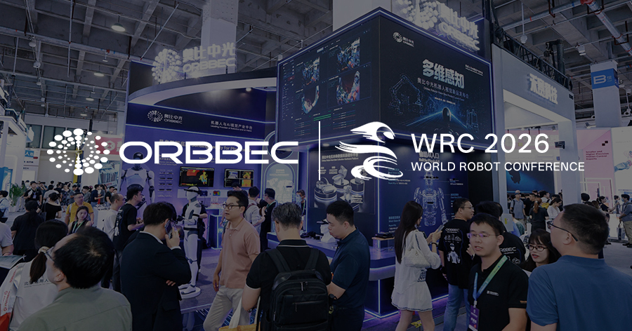 Orbbec robotics vision and data collection products displayed at World Robot Conference 2026