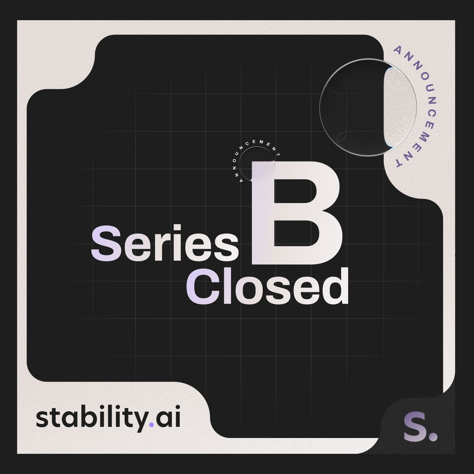 Stability AI Series B Closed announcement graphic