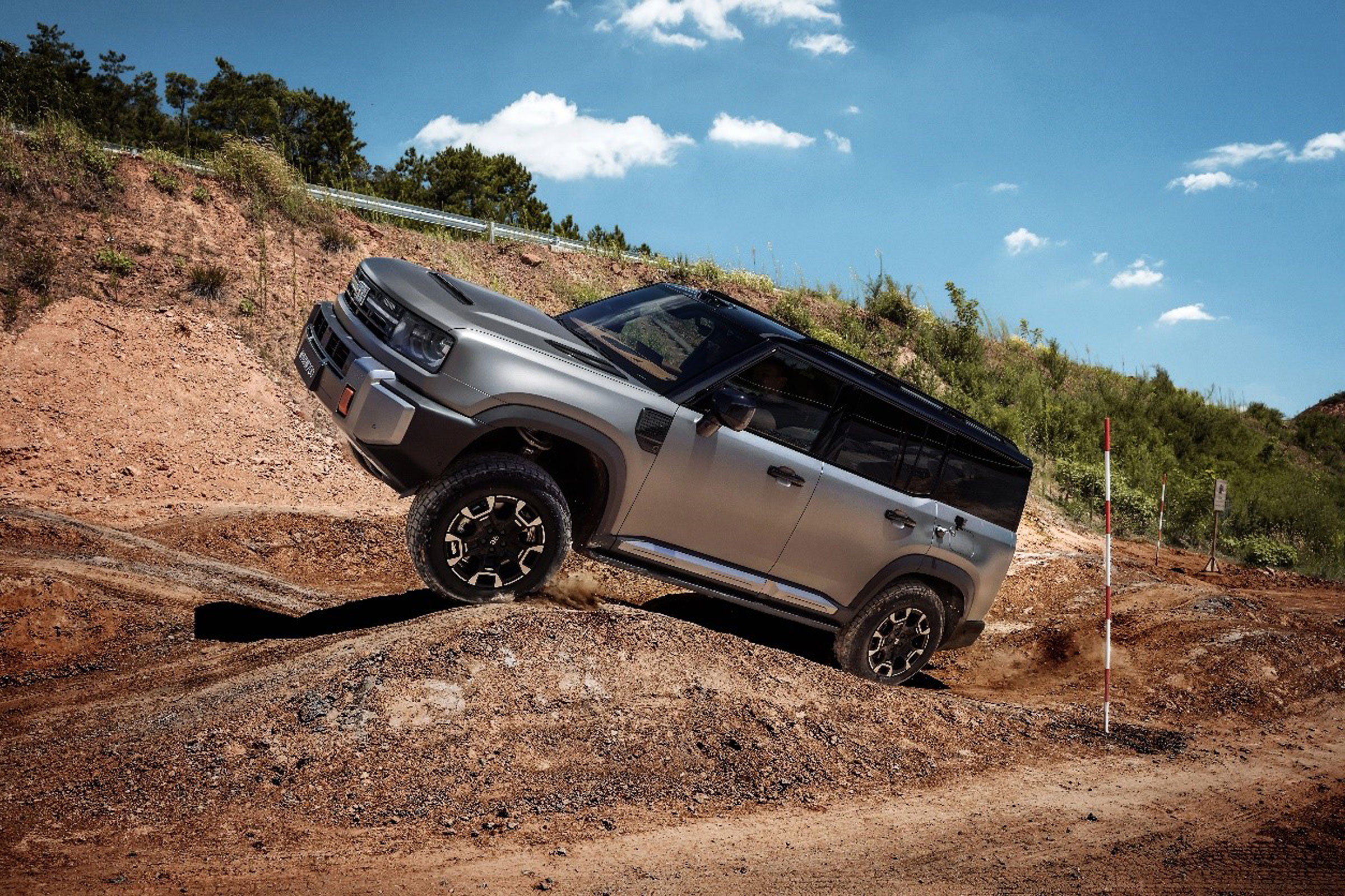 Geely Zhanjian 700 electrified off-road vehicle at the company proving ground