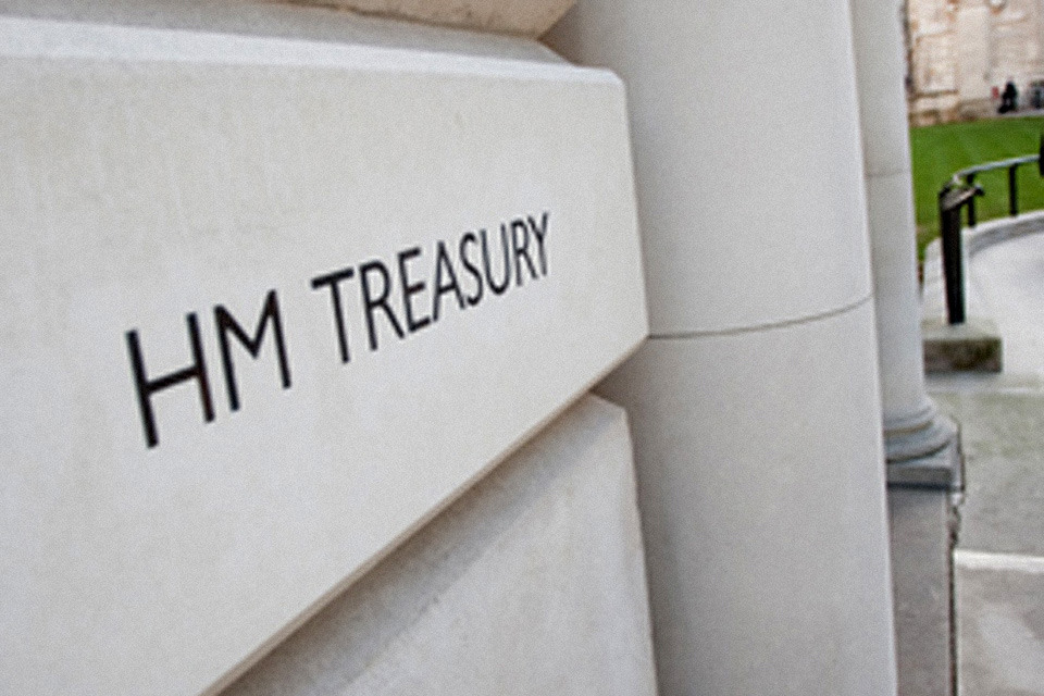 HM Treasury building plaque in London