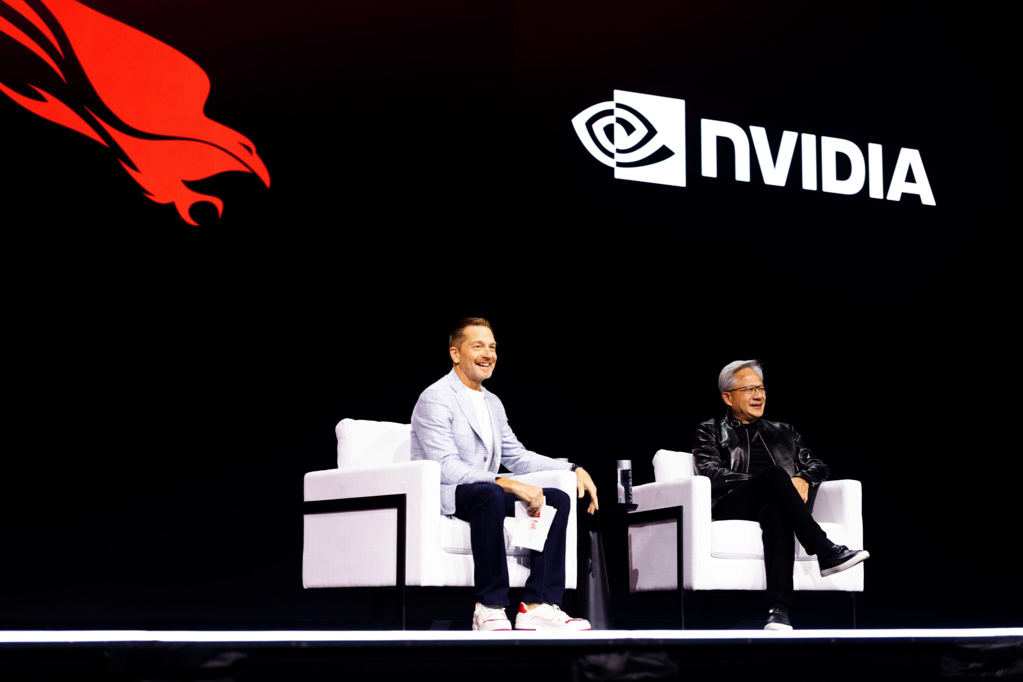 NVIDIA and CrowdStrike leaders announcing SafeMind at Fal.Con 2026