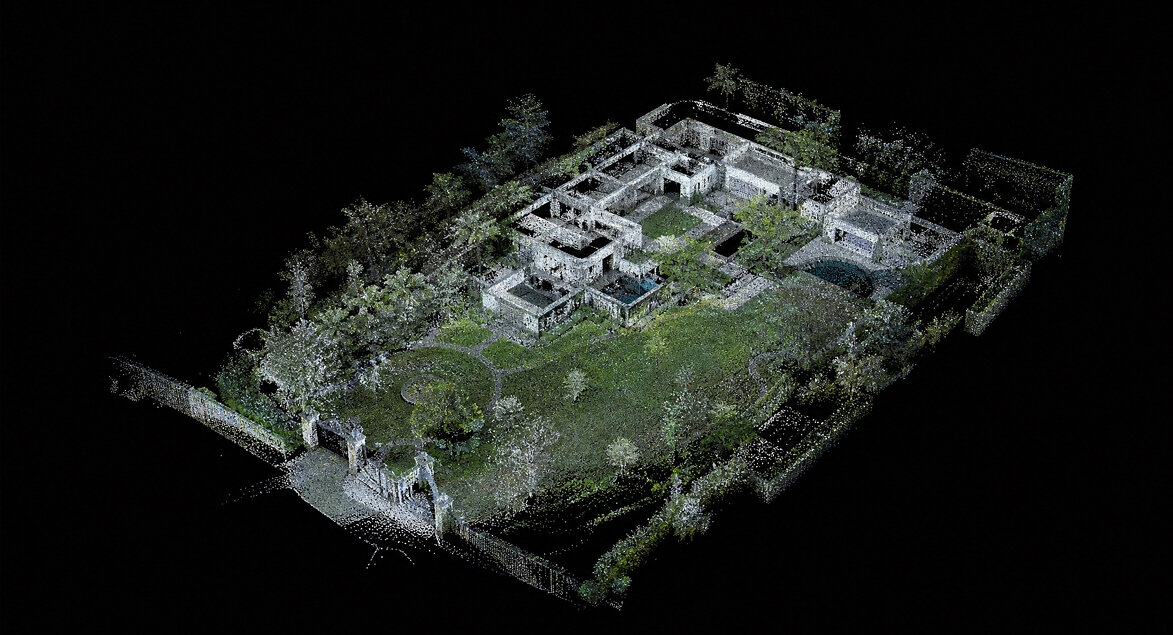 Sunseeker's supplied three-dimensional point-cloud representation of a garden and house