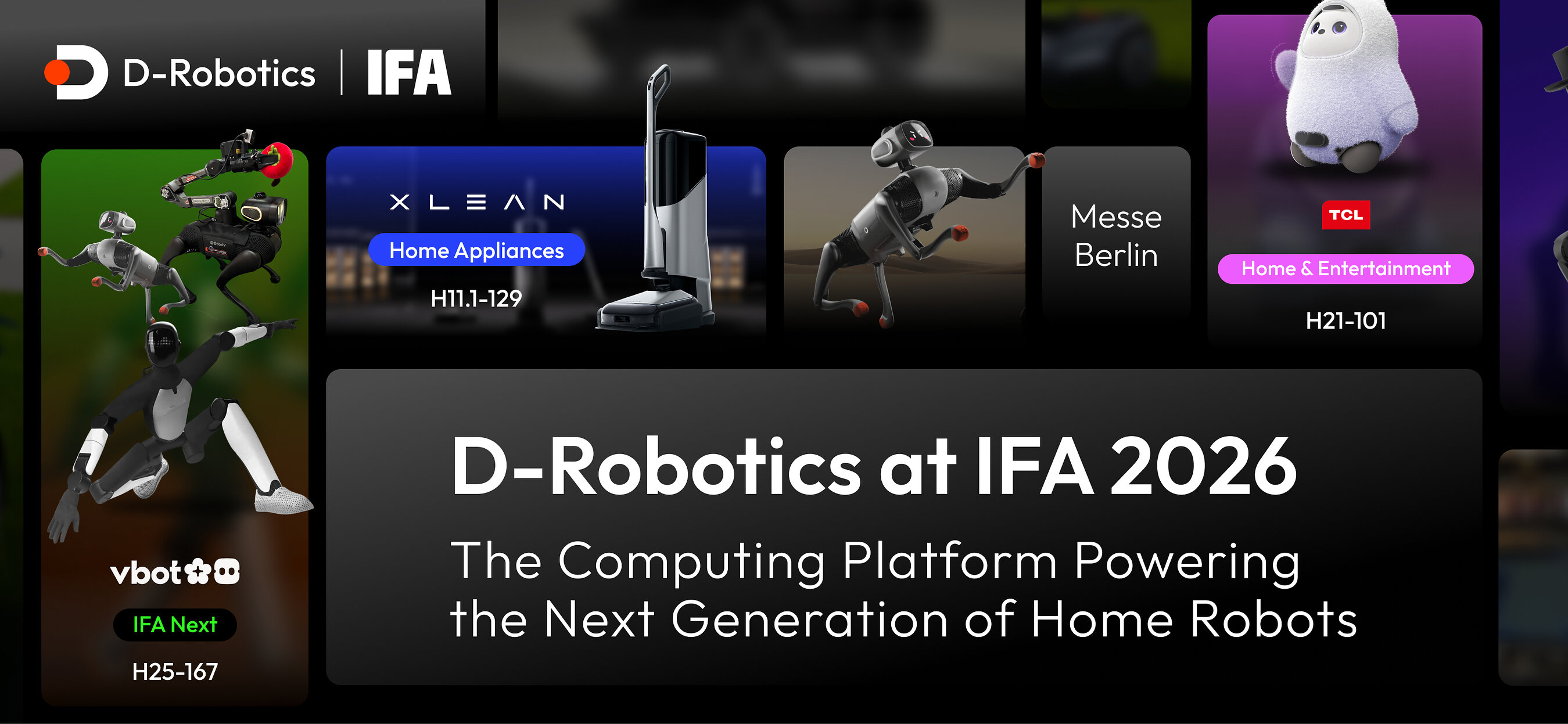 D-Robotics promotional lineup graphic showing robots and Sunrise computing products