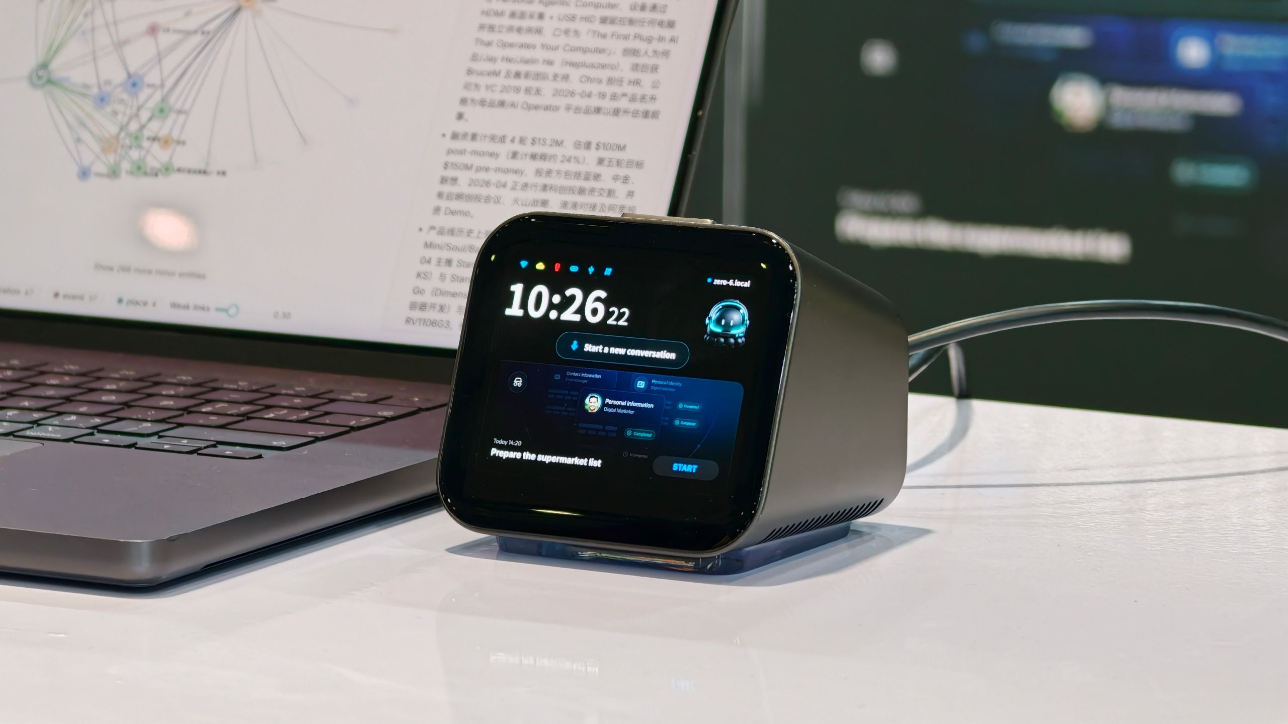 Violoop desktop AI device beside a laptop at IFA 2026