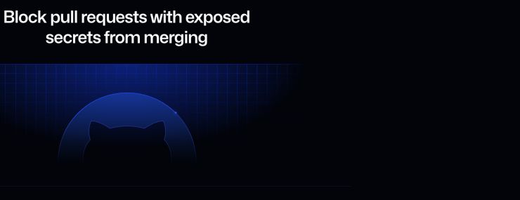 Official GitHub changelog excerpt showing the two checks required by the secret-scanning merge rule