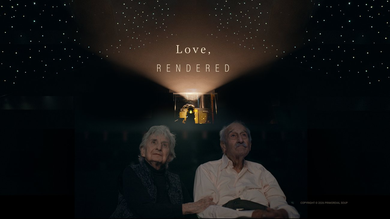 Official Love, Rendered poster showing Burt and Ethelle seated in a cinema