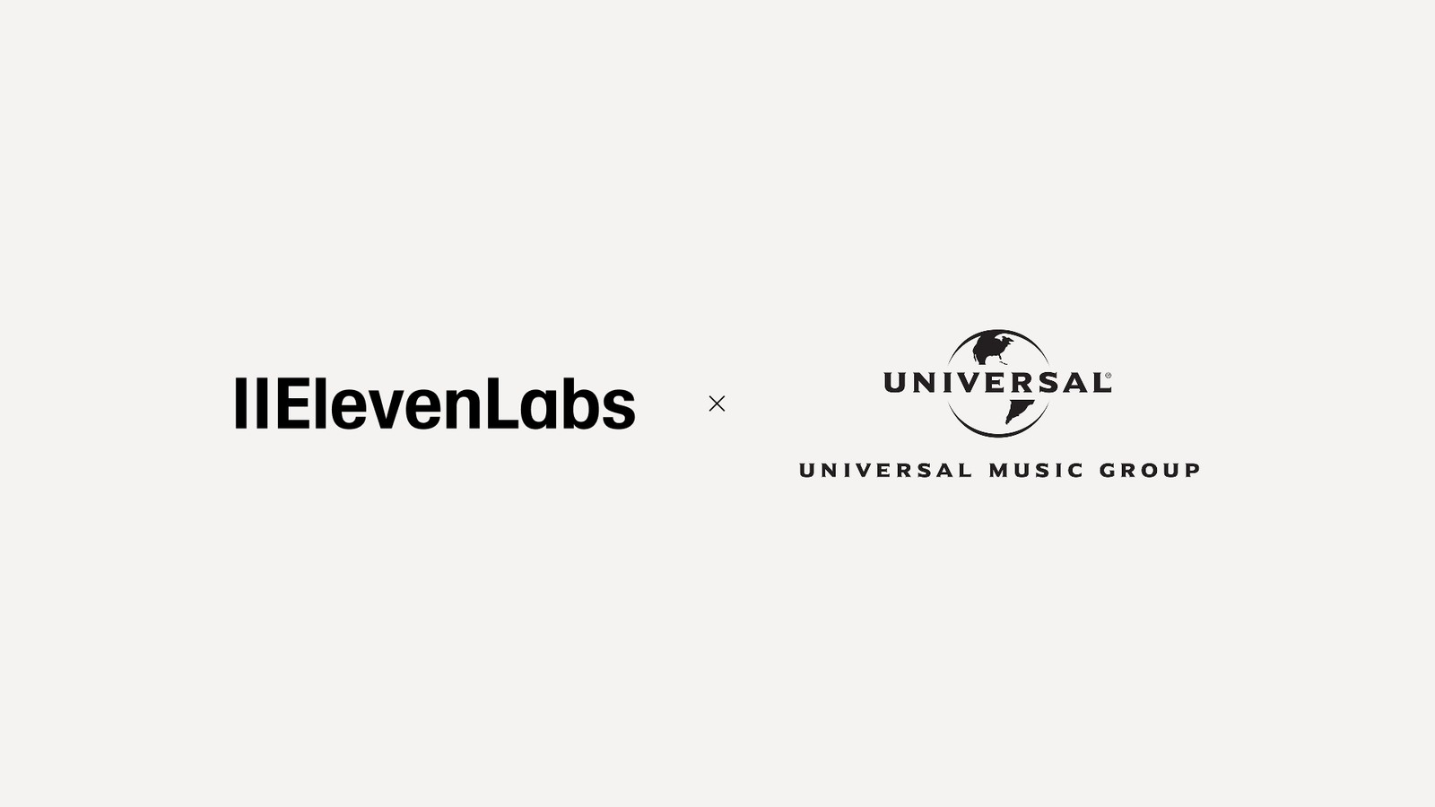 Official ElevenLabs and Universal Music Group collaboration announcement graphic