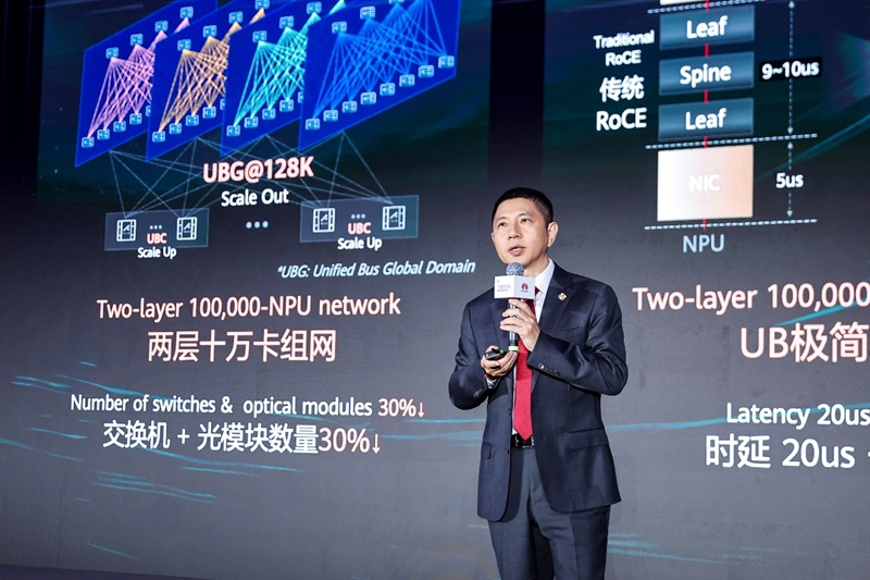 Leon Wang presenting Huawei network architecture at HUAWEI CONNECT 2026