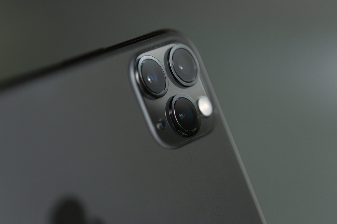Close-up of smartphone camera lenses