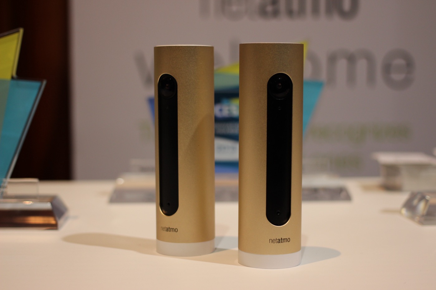 A smart home camera on a table